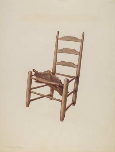 Handmade Chair - Rawhide Seat by Manuel G. Runyan