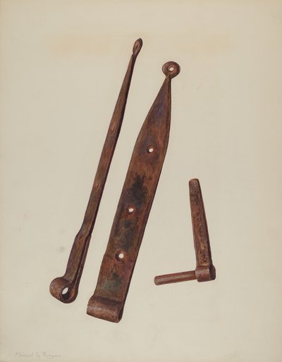 Hinges and Bolt, c. 1939 by Manuel G. Runyan