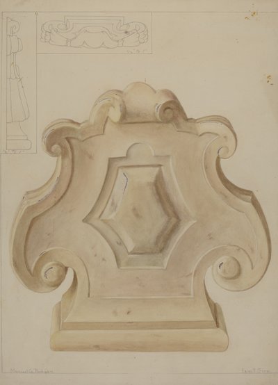 Marble Ornament from Top of Mantelpiece by Manuel G. Runyan