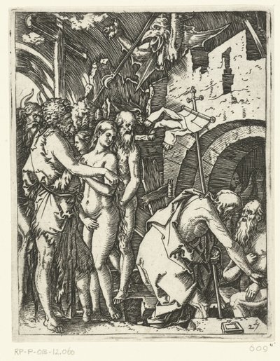 Christ Leaves Hell and Frees Patriarchs and Prophets and Others by Marcantonio Raimondi
