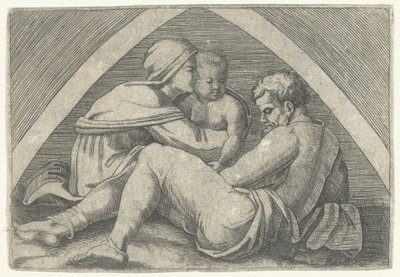 Holy Family Under an Arch by Marcantonio Raimondi