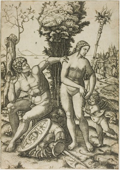 Mars, Venus, and Cupid by Marcantonio Raimondi