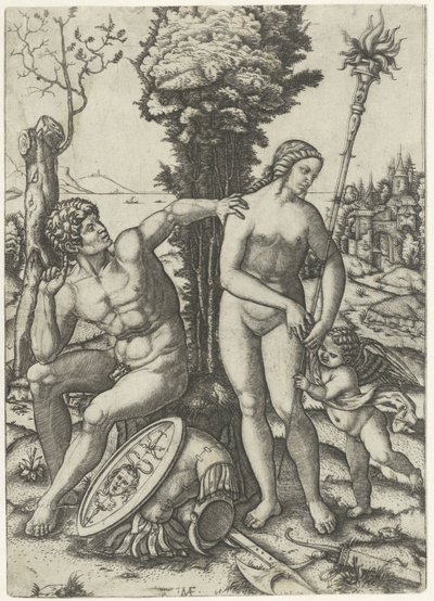 Mars and Venus as Lovers with Cupid by Marcantonio Raimondi