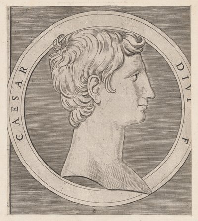 Speculum Romanae Magnificentiae: Octavian Augustus, from The Twelve Caesars, ca. 1500-1534 by Marcantonio Raimondi