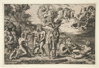 The Judgment of Paris (after Raphael) by Marcantonio Raimondi