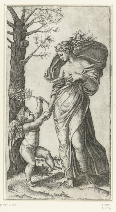Reconciliation of Minerva and Amor by Marcantonio Raimondi
