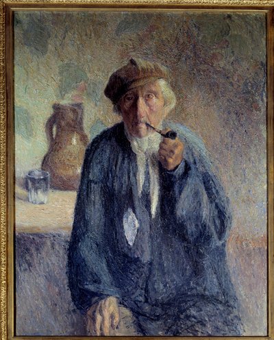 Portrait of an Old Peasant Smoking the Pipe by Marcel Couchaux