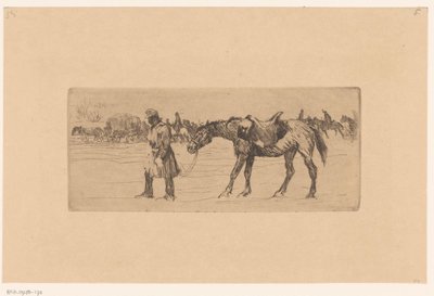 Snowy Landscape with Procession of Soldiers and Horses by Marcel Roux