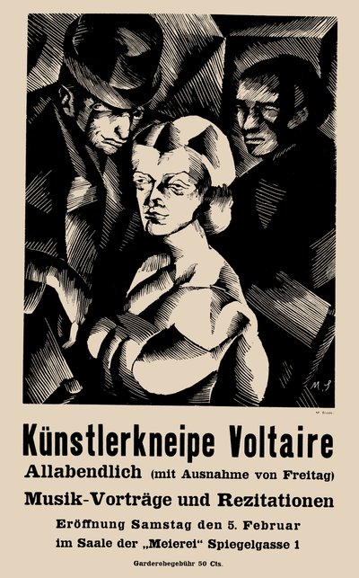 Poster for the Opening of the Cabaret Voltaire by Marcel Slodki