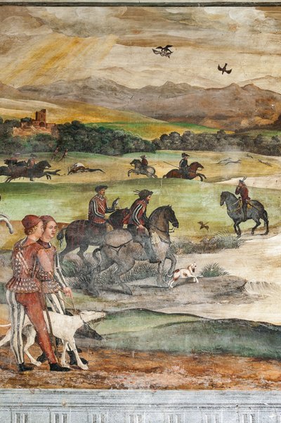 Hunting Scene (detail) by Marcello or Romani Girolamo (Romanino) (c.1485 c.1566) (attr.to) Fogolino