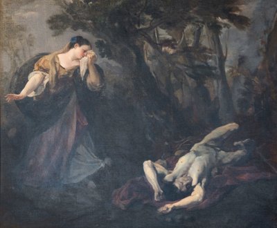 St Margaret of Cortona finds the body of her lover by Marco Benefial