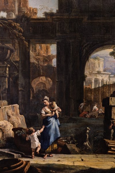 Perspective with Ruins and Figures (detail) by Marco & Sebastiano (1659 1734) Ricci
