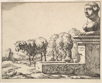 Sheep, from a set of 16 plates by Marcus de Bye