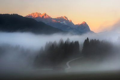 Golden Peaks Morning Mist by Marek Kijevský