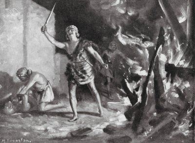 Elamites Burning and Pillaging a Babylonian Village by Margaret (after) Dovaston