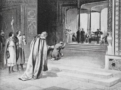 Geoffrey de Langley with Bar Sauma Before Arghun Khan by Margaret (after) Dovaston