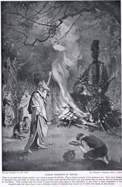 Human Sacrifice by Druids, Illustration from 