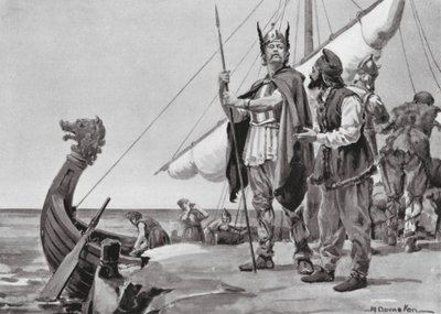 Rurik Departs for the Land of the Slavs, AD 862 by Margaret (after) Dovaston