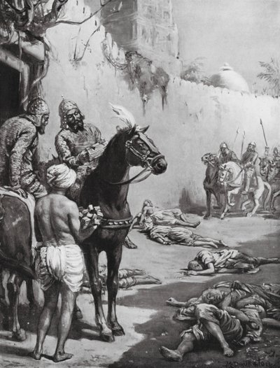 The End of the Buddhist Monks, AD 1193 by Margaret (after) Dovaston