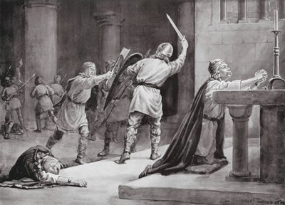The Murder of Knud the Saint by Margaret (after) Dovaston