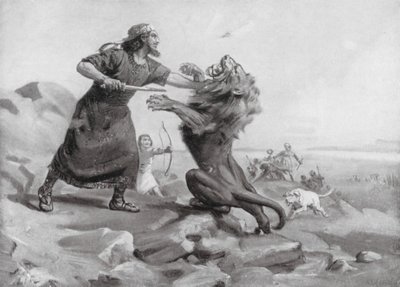 Tiglath-pileser I Slaying a Lion by Margaret (after) Dovaston