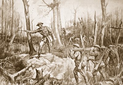 Captain (Temporary Lieutenant-Colonel) R.B. Barker Organizing the Defences of a Wood by Margaret Dovaston