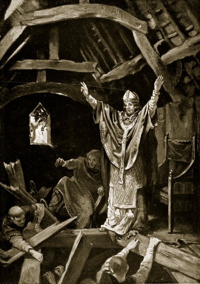 Collapse of the Floor at Calne, 978, Illustration from 