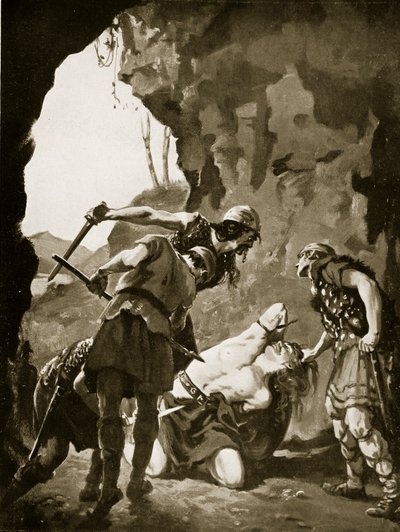 Constantine II Slain by the Danes, 881 AD, illustration from 