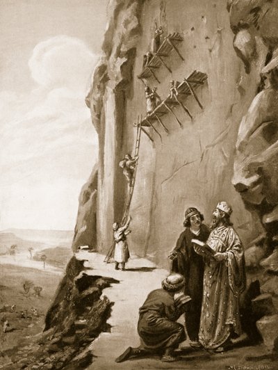 Darius Superintending His Inscription at Behistun, illustration from 