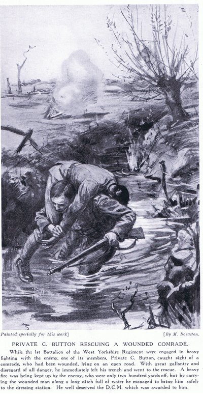 Private Button awarded the DCM for rescuing a wounded colleague by Margaret Dovaston