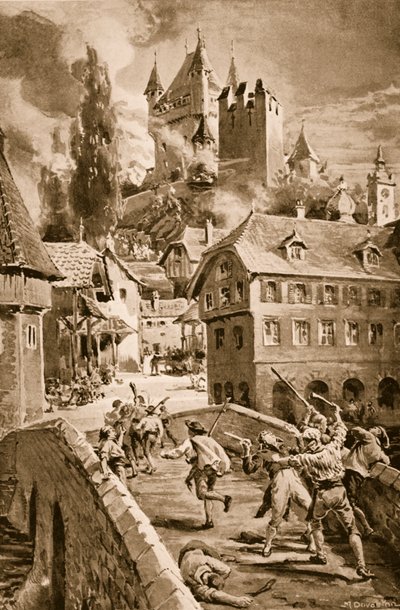 The Burning of the Castle of Wadenschwyl by Margaret Dovaston