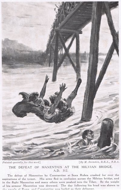 The defeat of Maxentius at Milvian Bridge 312 AD by Margaret Dovaston
