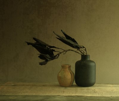 Minimalist Leaves Still Life by Margaret Halaby