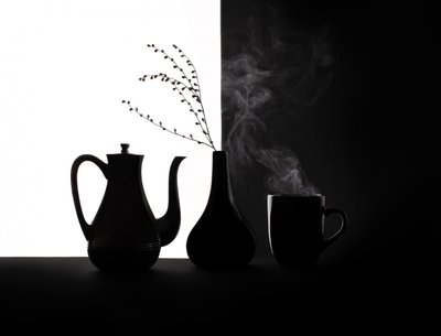 Black White Coffee Still Life by Margareth Perfoncio