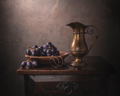 Classic Grapes and Pitcher by Margareth Perfoncio