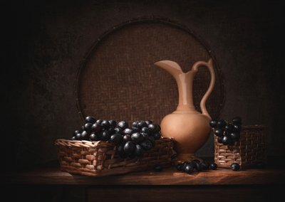 Dark Grapes Still Life by Margareth Perfoncio