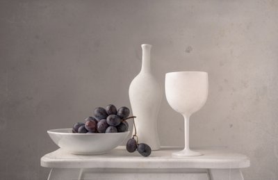Minimalist Grapes And Wine by Margareth Perfoncio