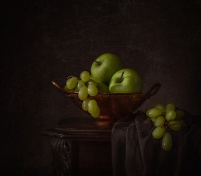Moody Green Fruit Bowl by Margareth Perfoncio