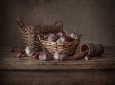 Rustic Garlic Still Life by Margareth Perfoncio