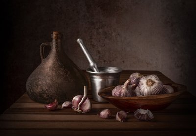 Rustic Garlic Still Life by Margareth Perfoncio
