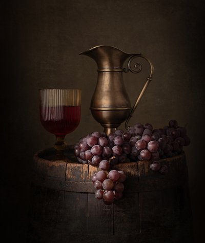 Rustic Wine Still Life by Margareth Perfoncio
