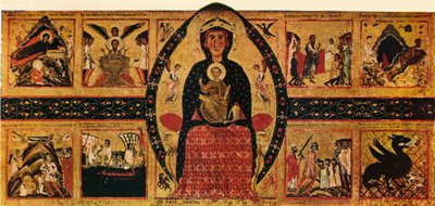 The Virgin and Child Enthroned, with Narrative Scenes by Margarito d