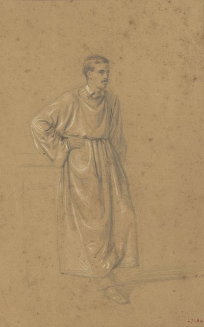 Academic Study of a Male Figure by Marià Fortuny Marsal