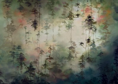 Deep Green Misty Forest by Maria Borglund