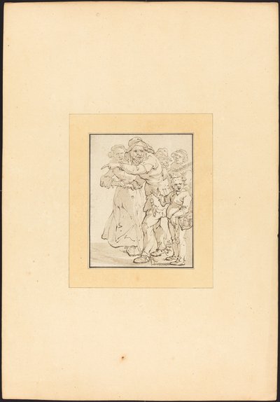 Old Man Pointing to the Left by Maria Catharina Prestel after Adriaen Pietersz van de Venne