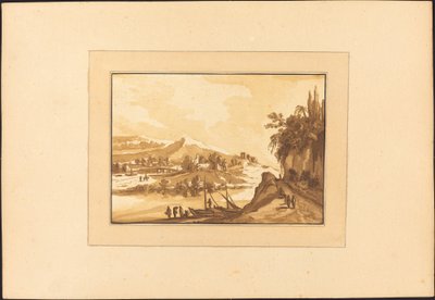 Landscape with Fishing Boats by Maria Catharina Prestel after Franz Edmund Weirotter