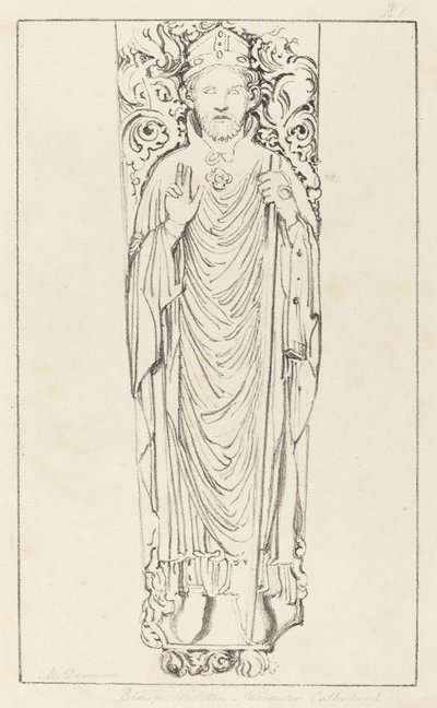 Bishop Wulstan, in Worcester Cathedral by Maria Denman after John Flaxman