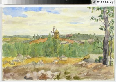 Landscape Study with Windmill by Maria Wiik