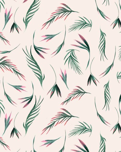 Tropical leaves in Pink, 2020 by Marianna Kulukundis