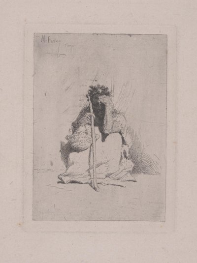 Untitled - Crouching Figure with Cane by Mariano José María Bernardo Fortuny y Carbó